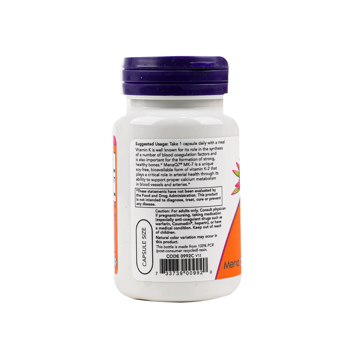 50333-NOW Mk-7 Vitamin K-2 100Mcg 60Veg Caps +2