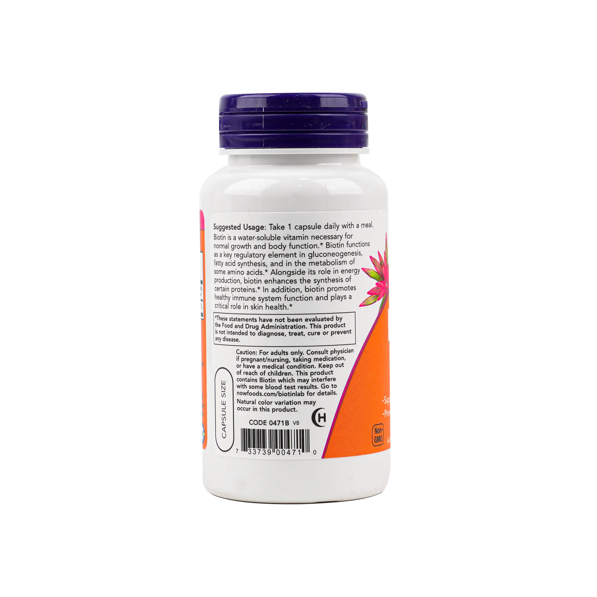 NOW BIOTIN 5000 MCG 60 VEG CAPSULES