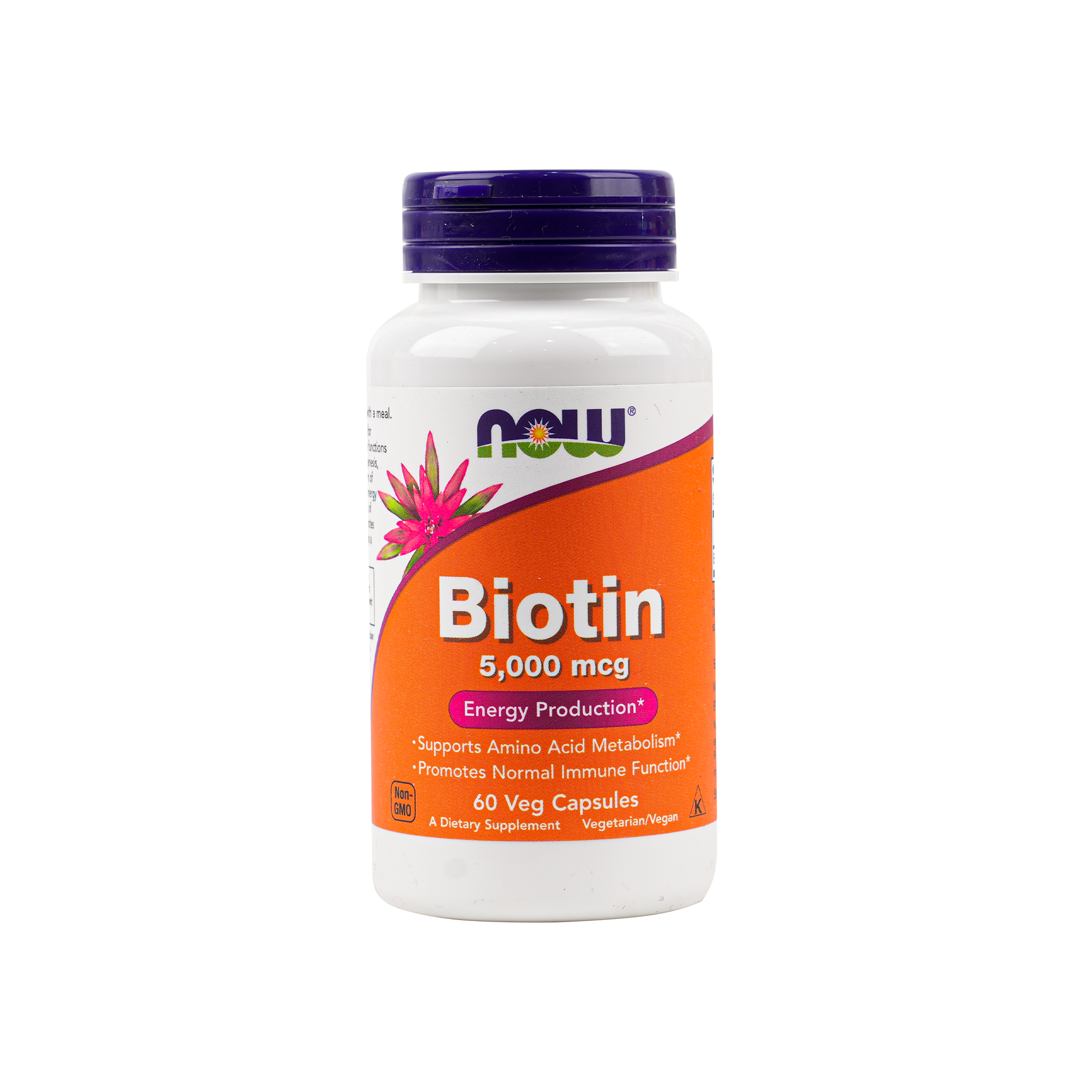 NOW BIOTIN 5000 MCG 60 VEG CAPSULES