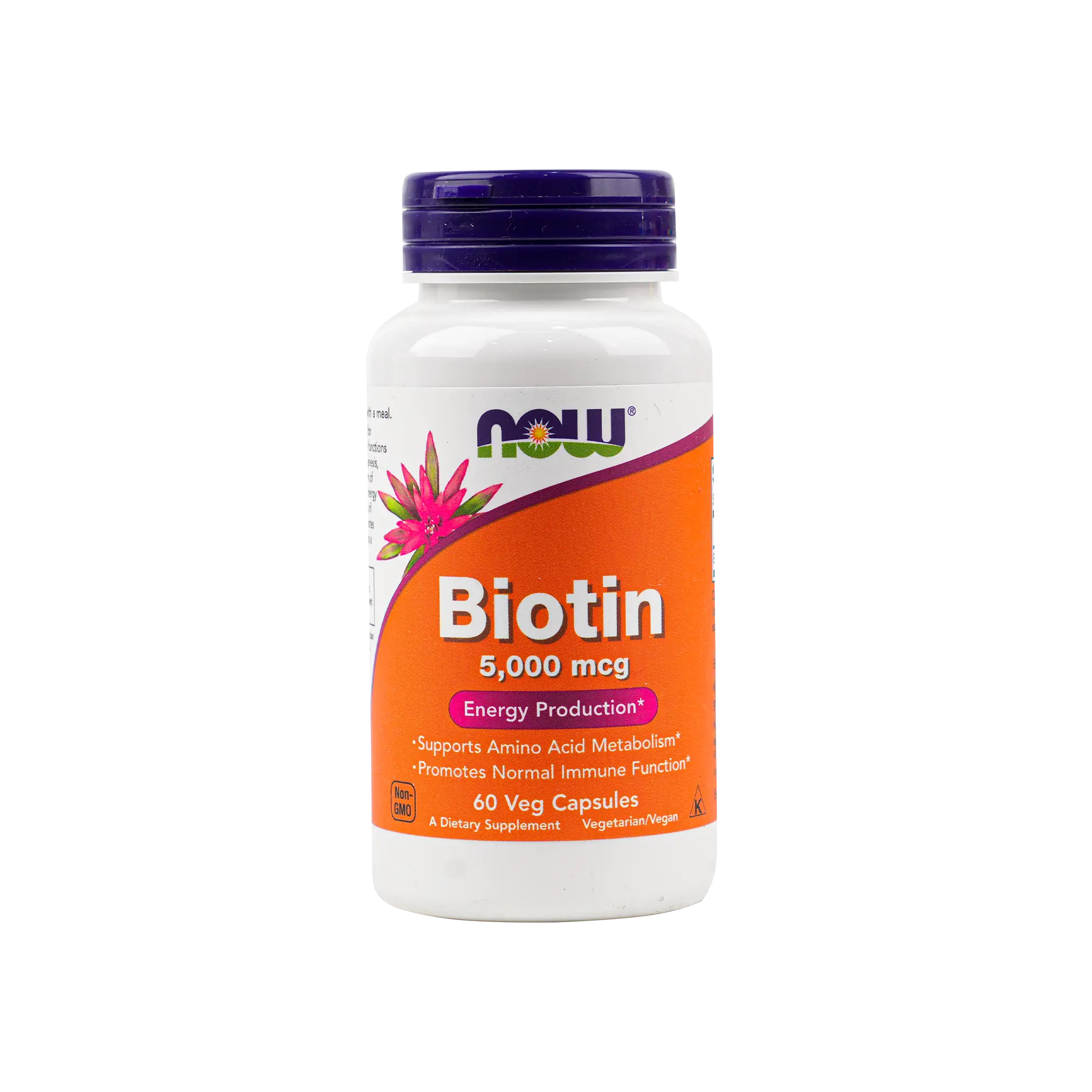 NOW BIOTIN 5000 MCG 60 VEG CAPSULES
