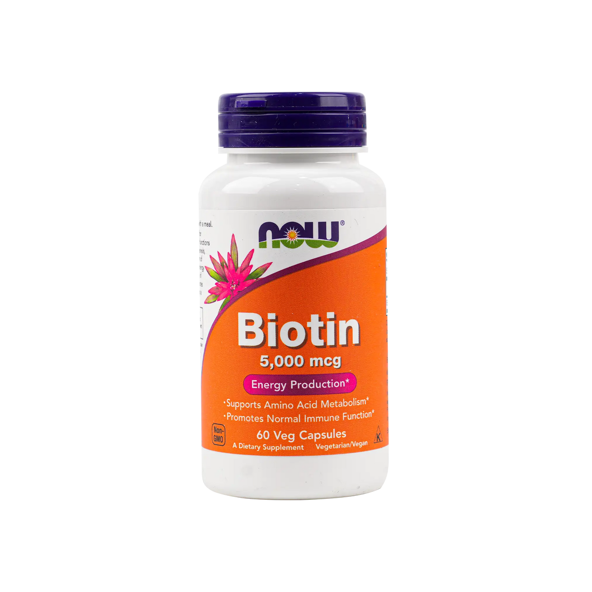 50334-NOW Biotin 5000 Mcg 60 Veg Capsules
