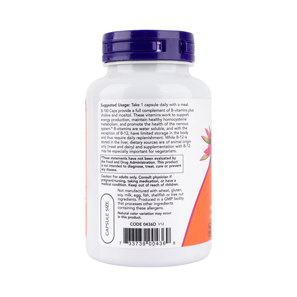 50336-Now Vitamin B-100 100 Veg capsules +1
