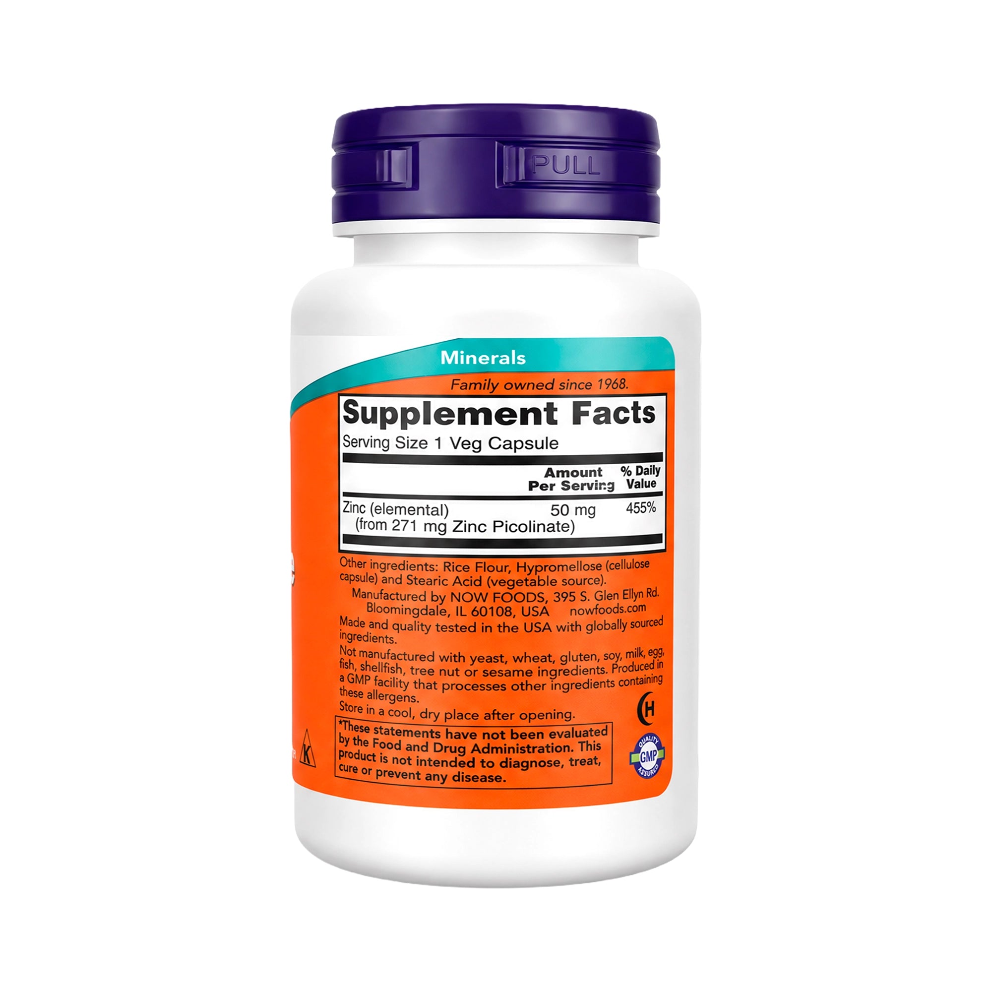 50339-Now Zinc Picolinate 50Mg 60 Veg Capsules +1