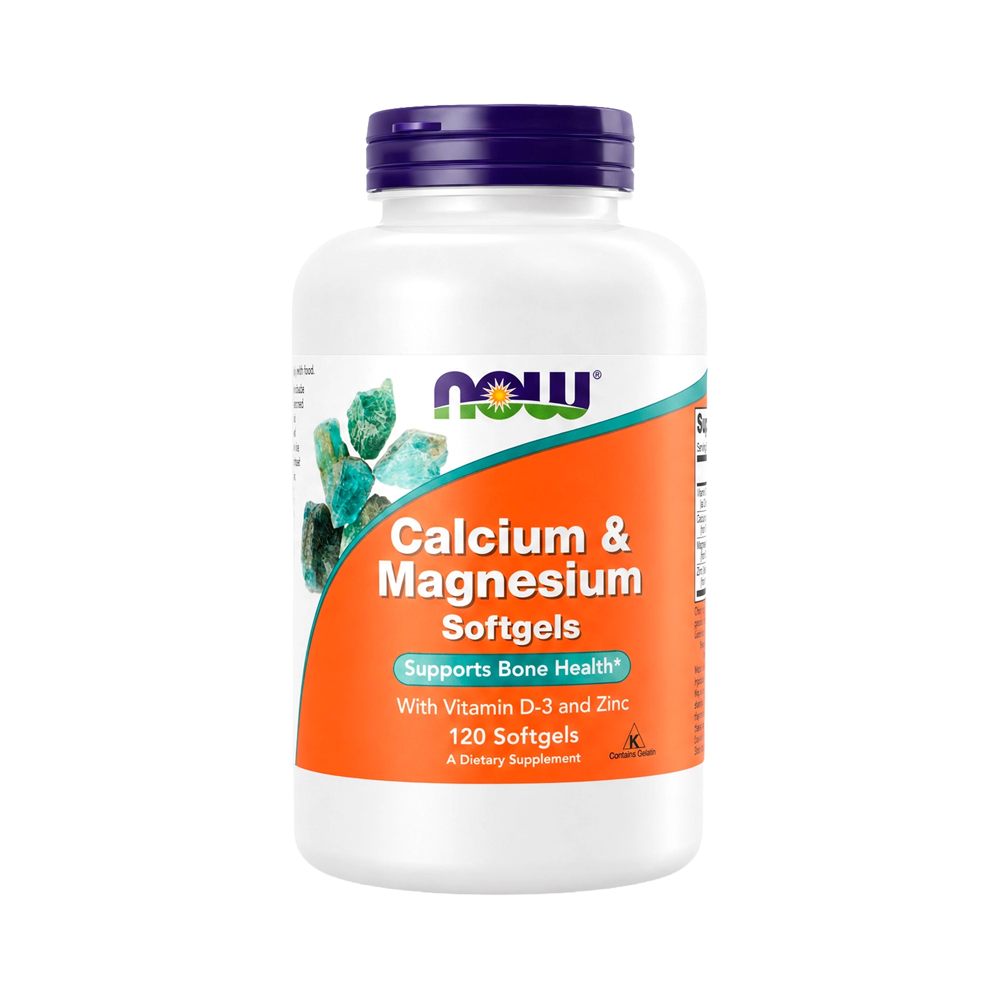 50347-NOW Calcium & Magnesium With Vit D-3 & Zinc 120 Softgels