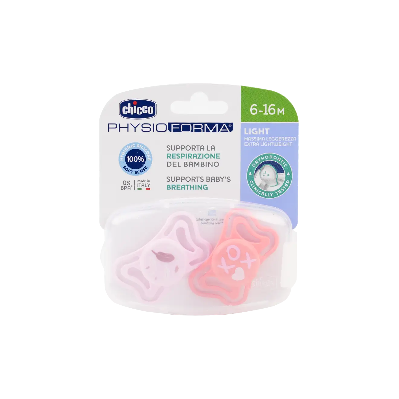 Chicco Physio Forma Light Pink (6-16M) 2Pcs-7098/6399
