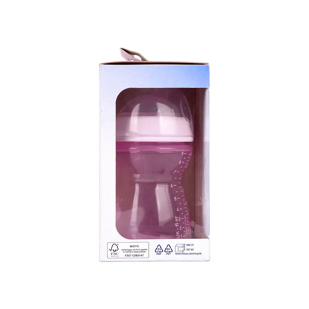 Chicco Natural Feeling Bottle Pink 250ml (2m+) +4