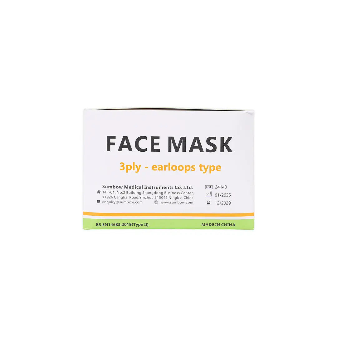 Sumbow Face Mask 3ply Earloop 50pcs-Black