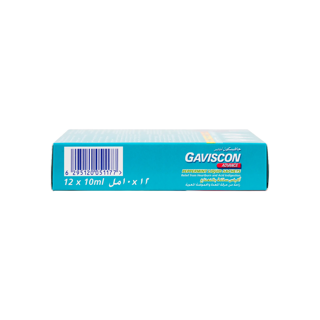 50422-Gaviscon Advance Peppermint Liquid 10 X 12 Sachets +2