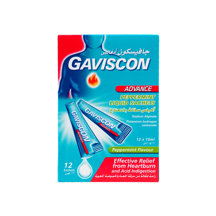 50422-Gaviscon Advance Peppermint Liquid 10 X 12 Sachets