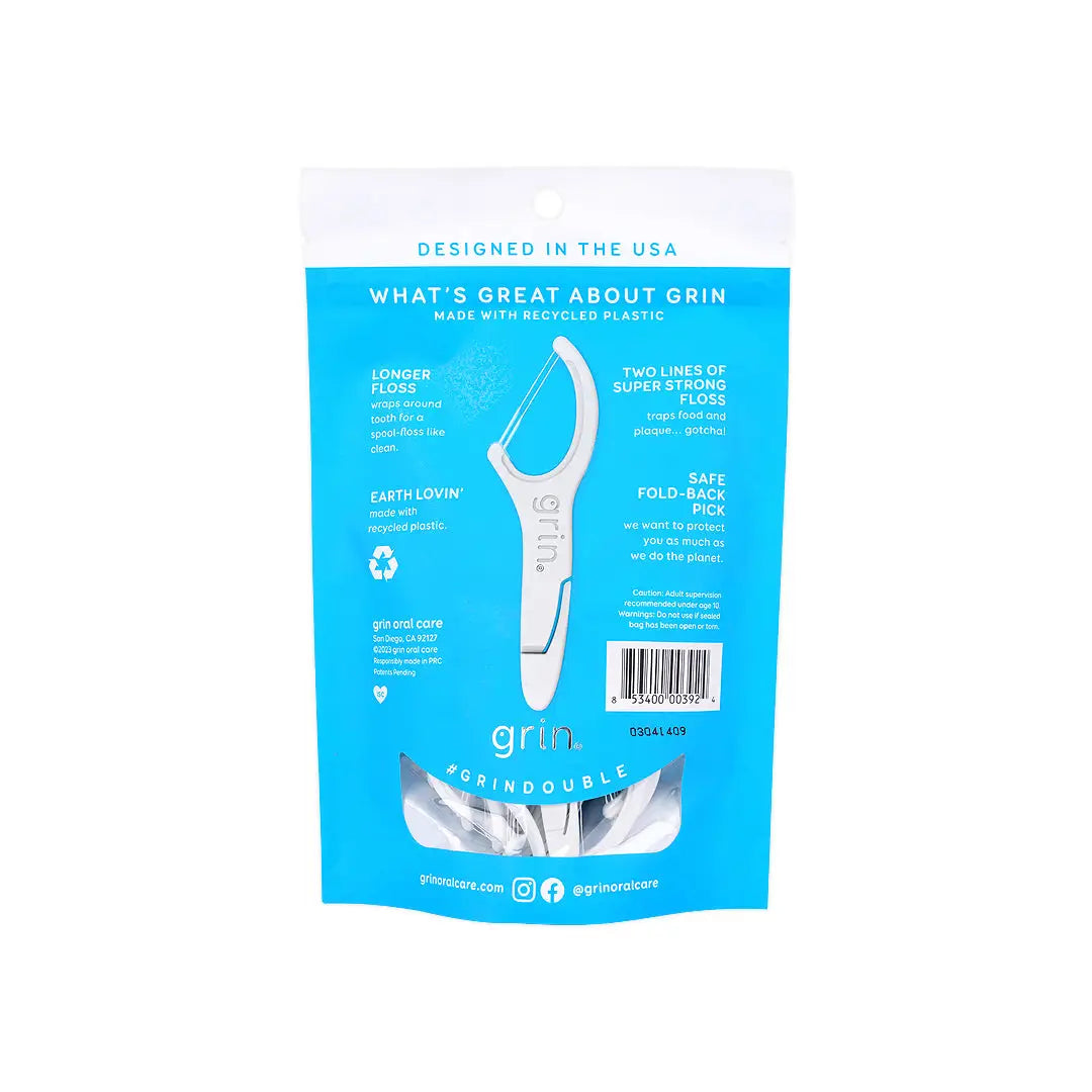Grin Double Twice Floss Pic Blue 75pcs