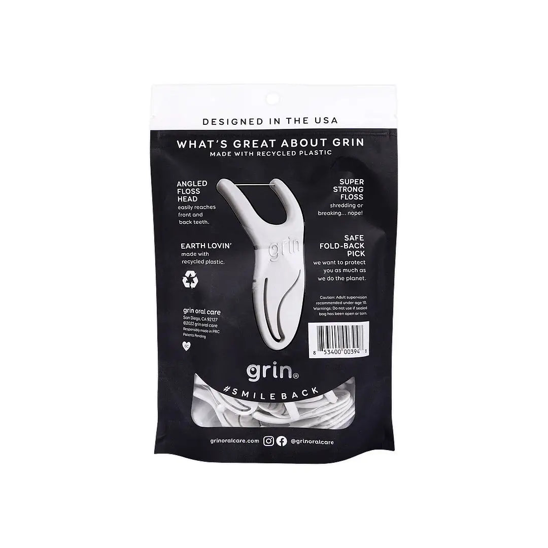 Grin Molar Floss Pic Black 75pcs
