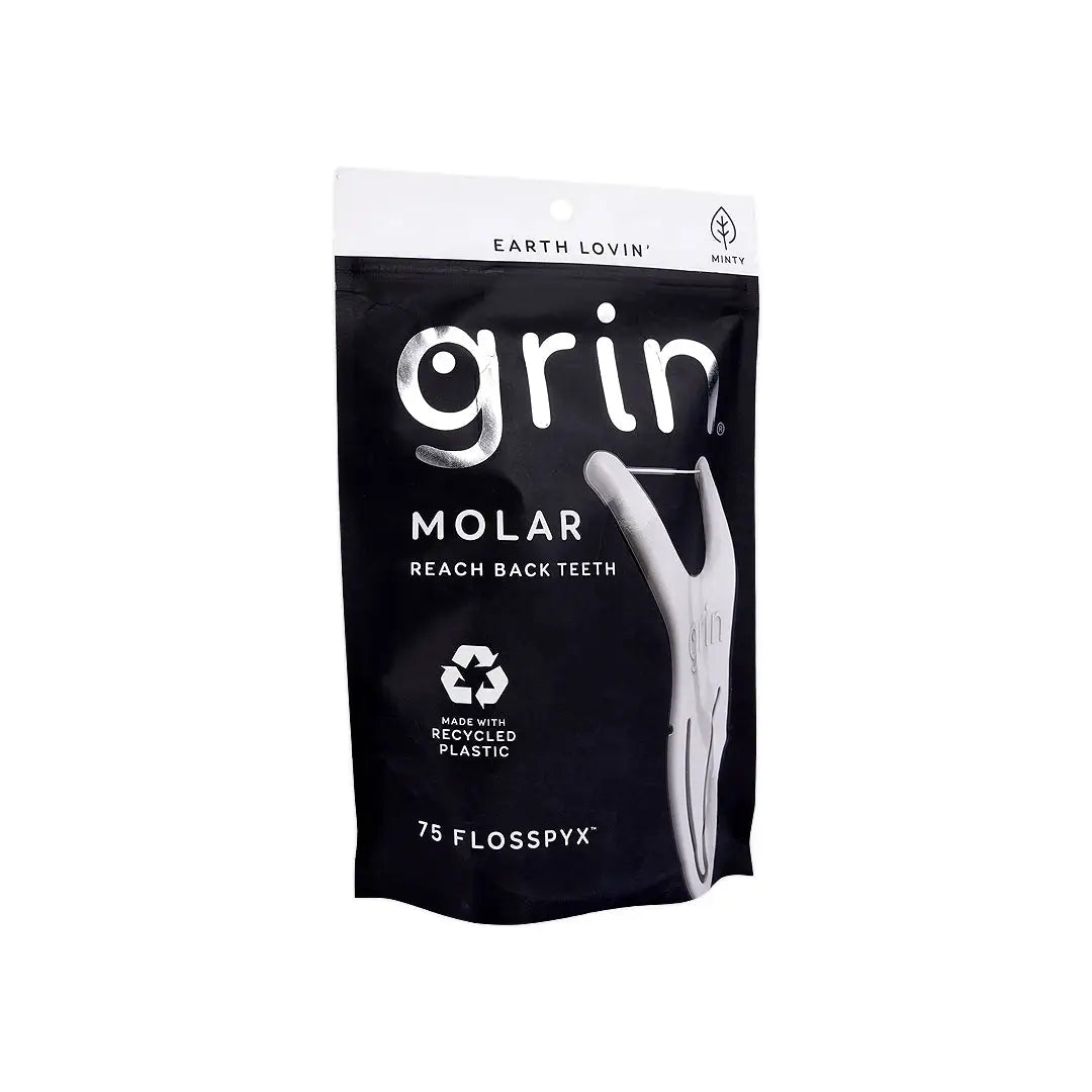 Grin Molar Floss Pic Black 75pcs