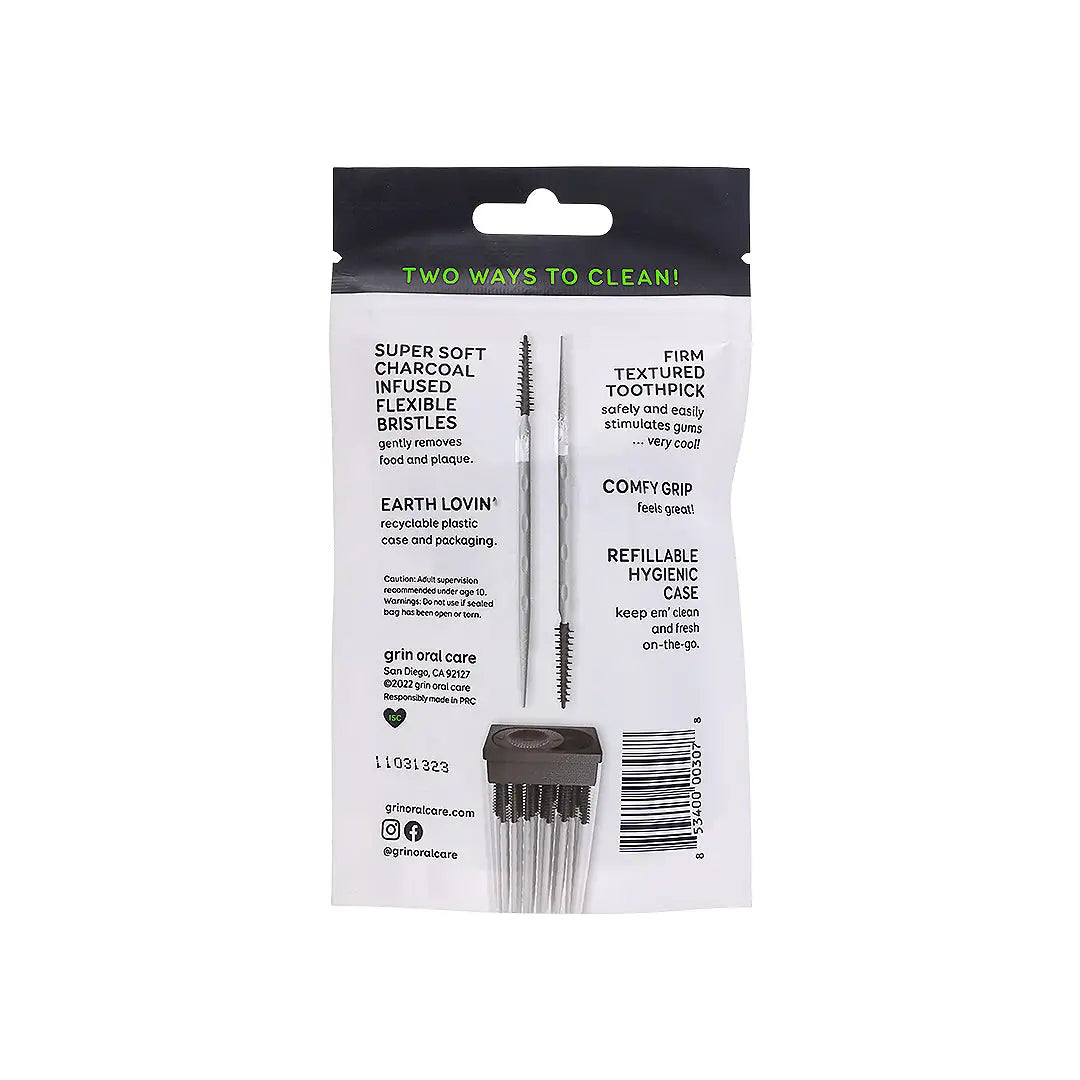 Grin Soft Floss Stick Charcoal Minted 90pcs