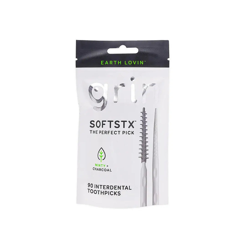 Grin Soft Floss Stick Charcoal Minted 90pcs