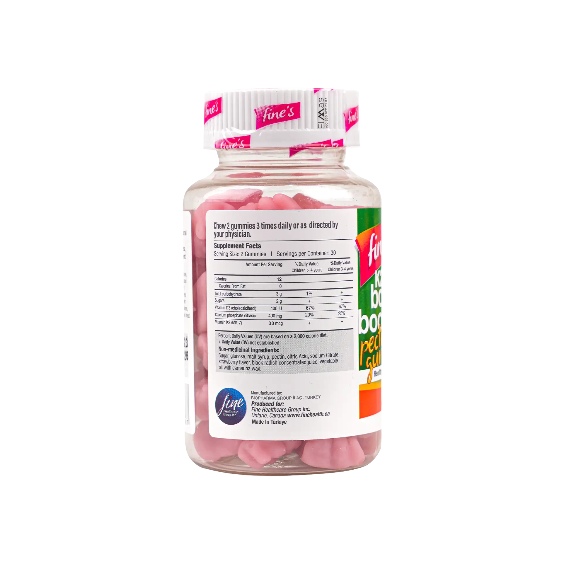 Fine’s Children K2 + Ca + D3 Bone Booster 60 Gummies