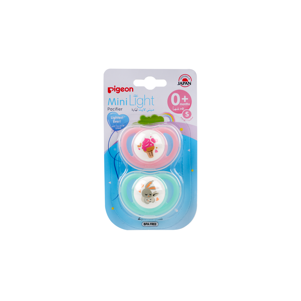 PIGEON MINI LIGHT PACIFIER 0+ MONTHS 2PCS SMALL-78259/78262