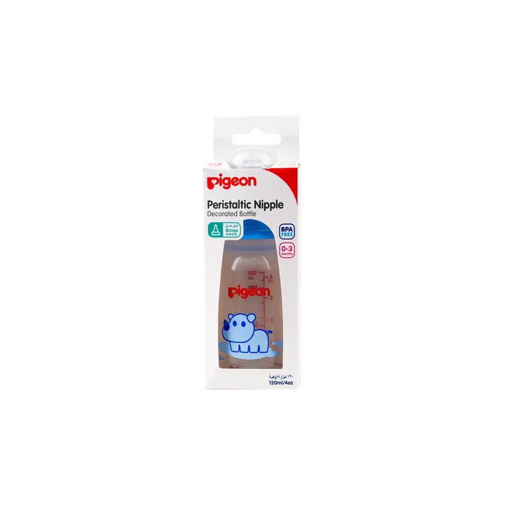 50513-Pigeon Peristaltic Nipple Decorated Bottle 0-3m 120ml-415
