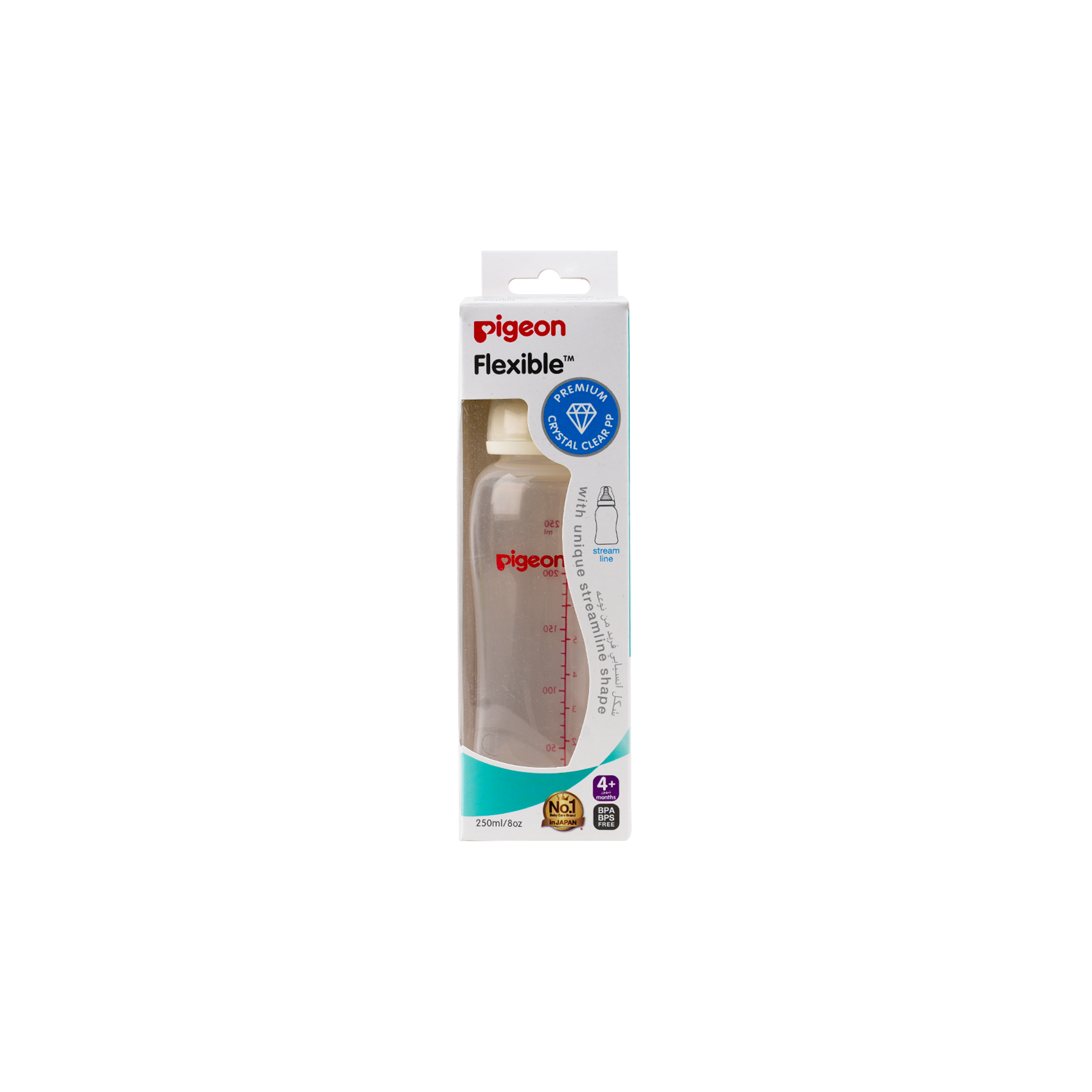 PIGEON FLEXIBLE BOTTLE 4+M 250ML - PA26652