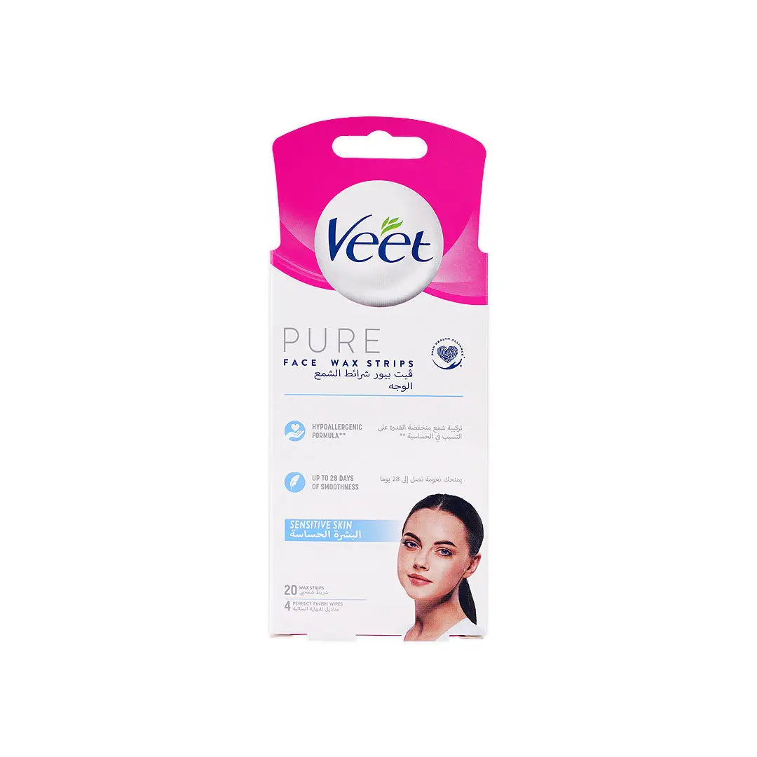 VEET PURE FACE WAX STRIPS 20 PCS