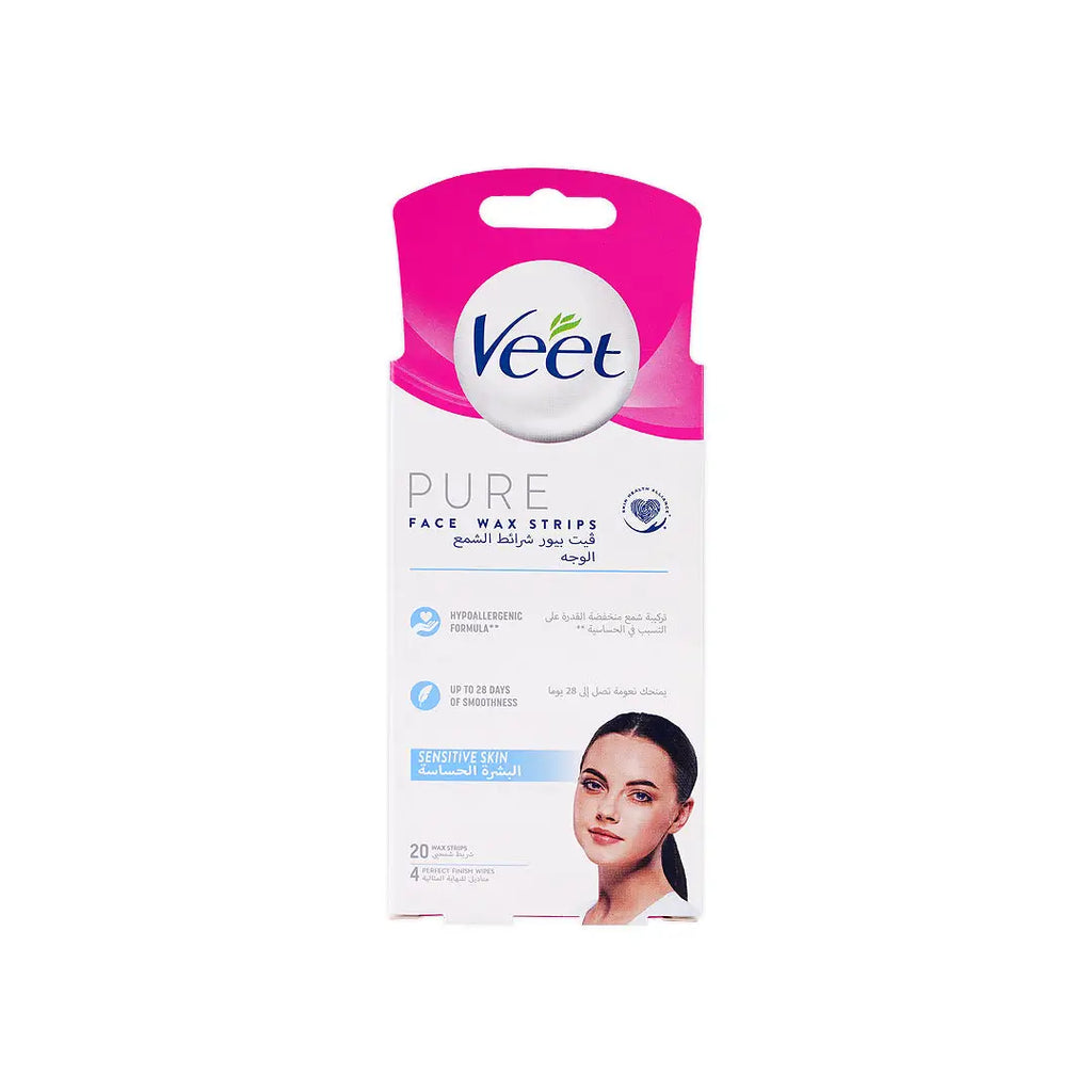 VEET PURE FACE WAX STRIPS 20 PCS