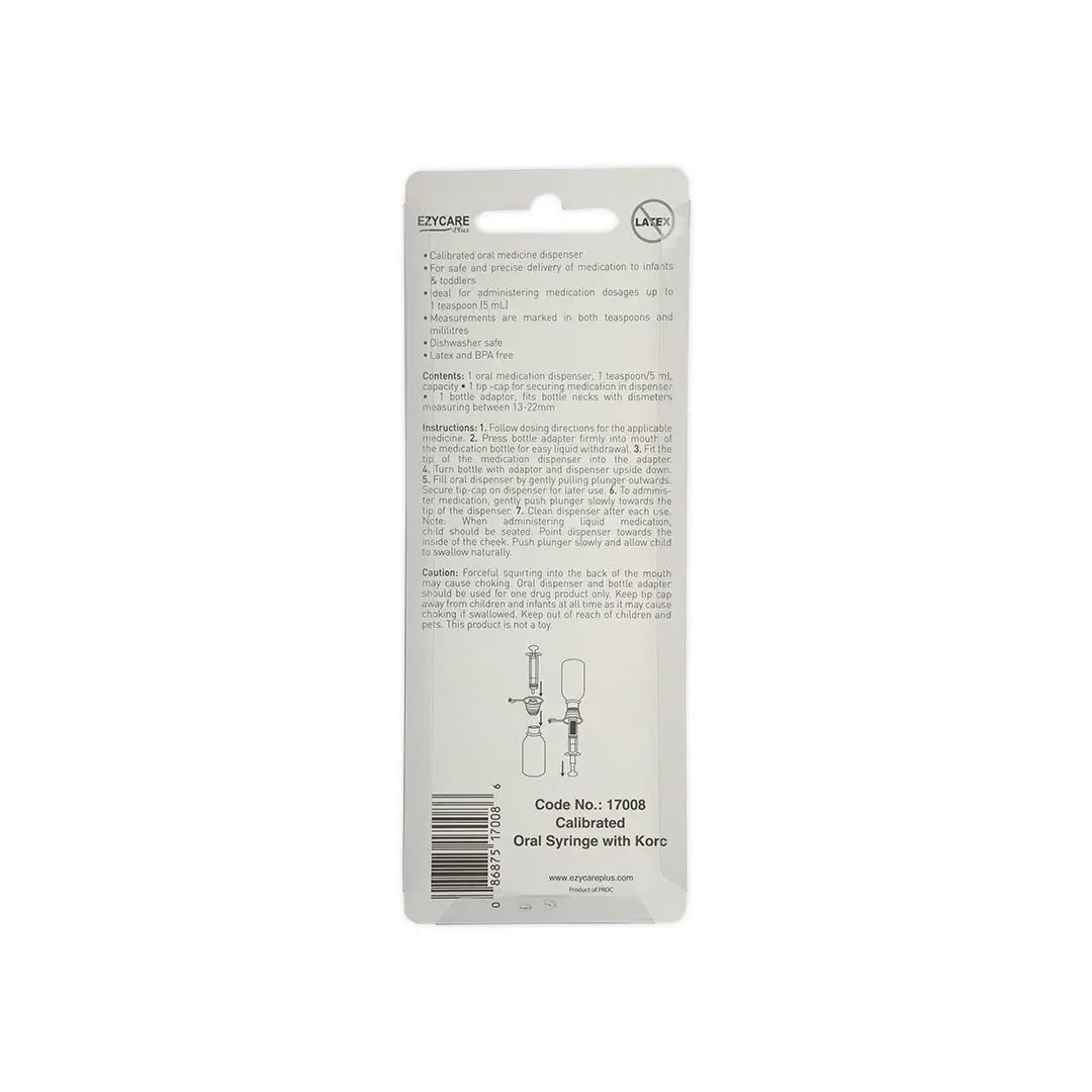 EZYCARE PLUS ORAL SYRINGE WITH KORC 5ML-17008