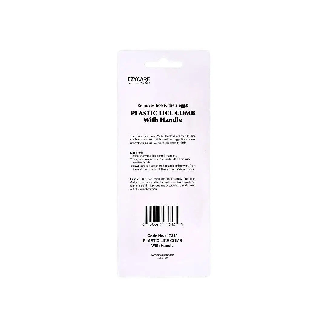 Ezycare Plus Plastic Lice Comb With Handle