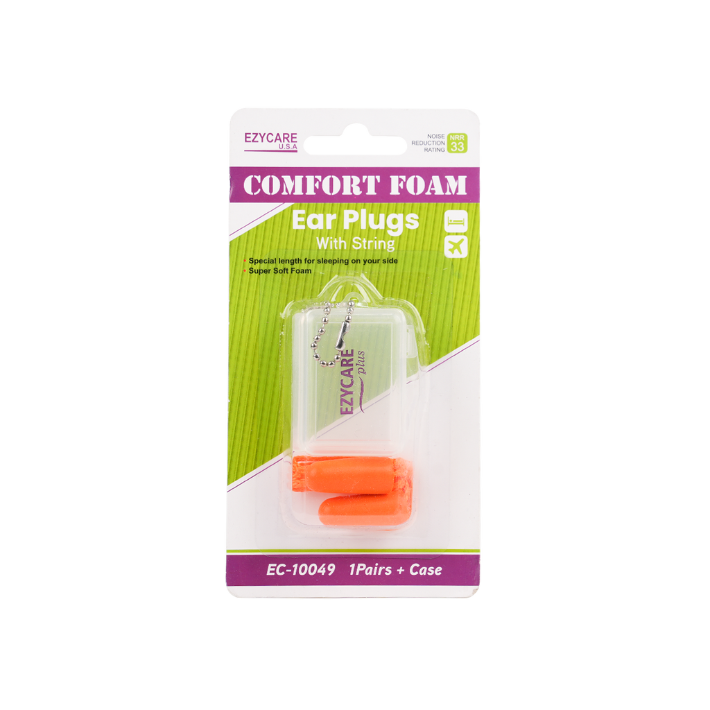 EZYCARE PLUS COMFORT FOAM EAR PLUGS WITH STRING -10049