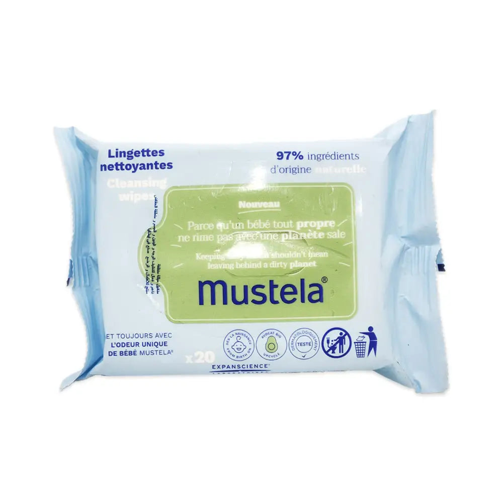 50596-Mustela Baby Cleansing Wipes 20Pcs