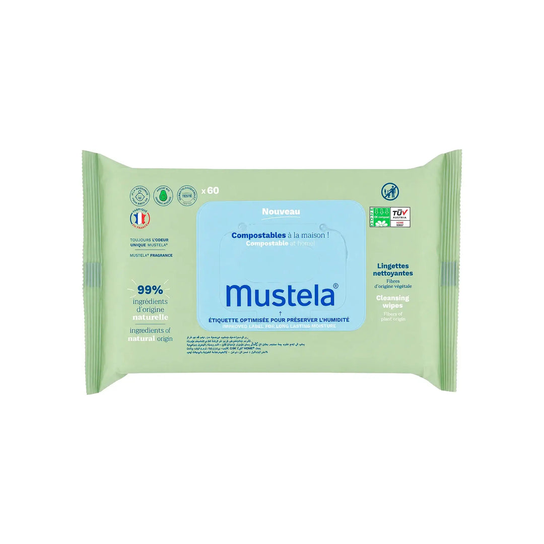 50598-Mustela Baby Cleansing Wipes 60Pcs +1