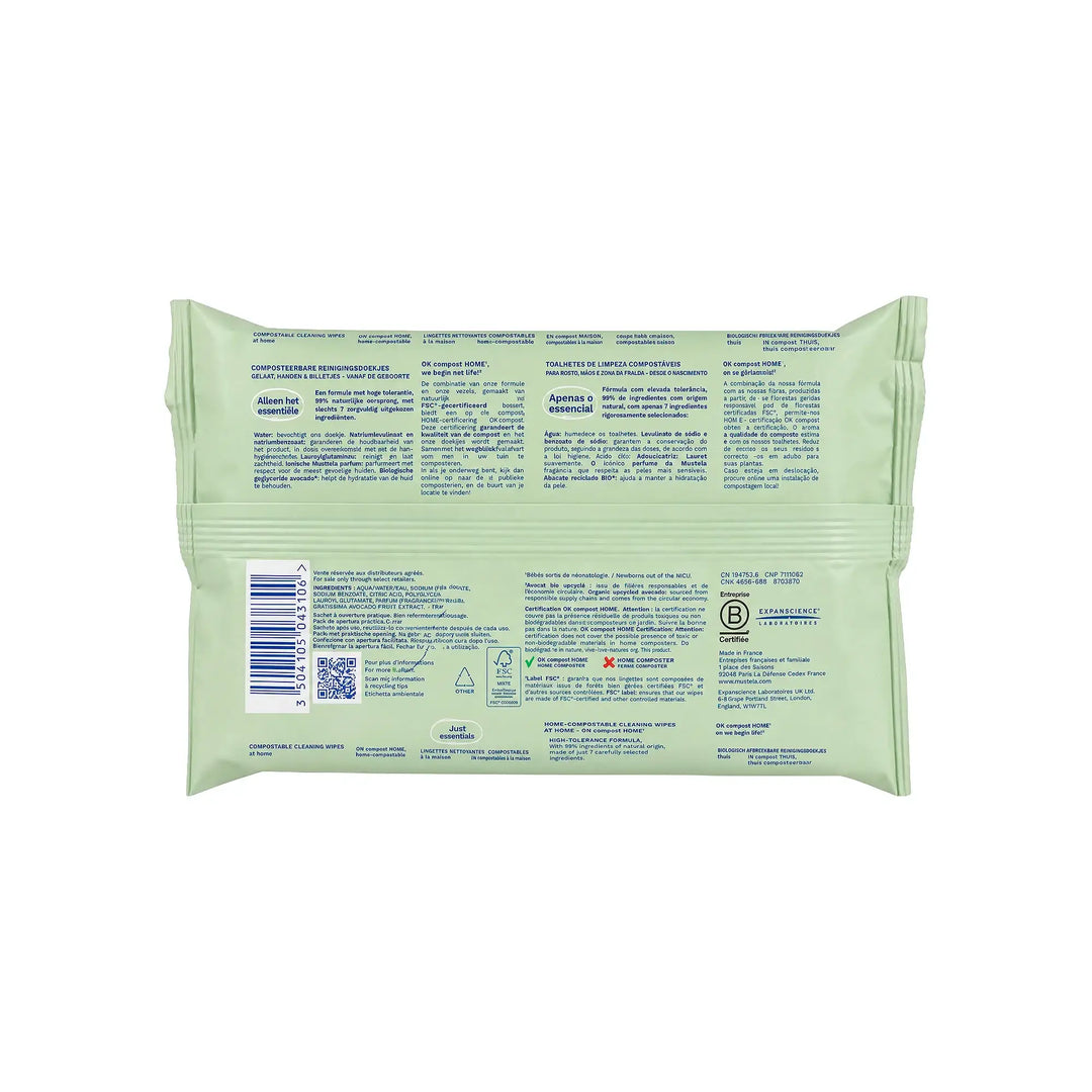 50598-Mustela Baby Cleansing Wipes 60Pcs +2