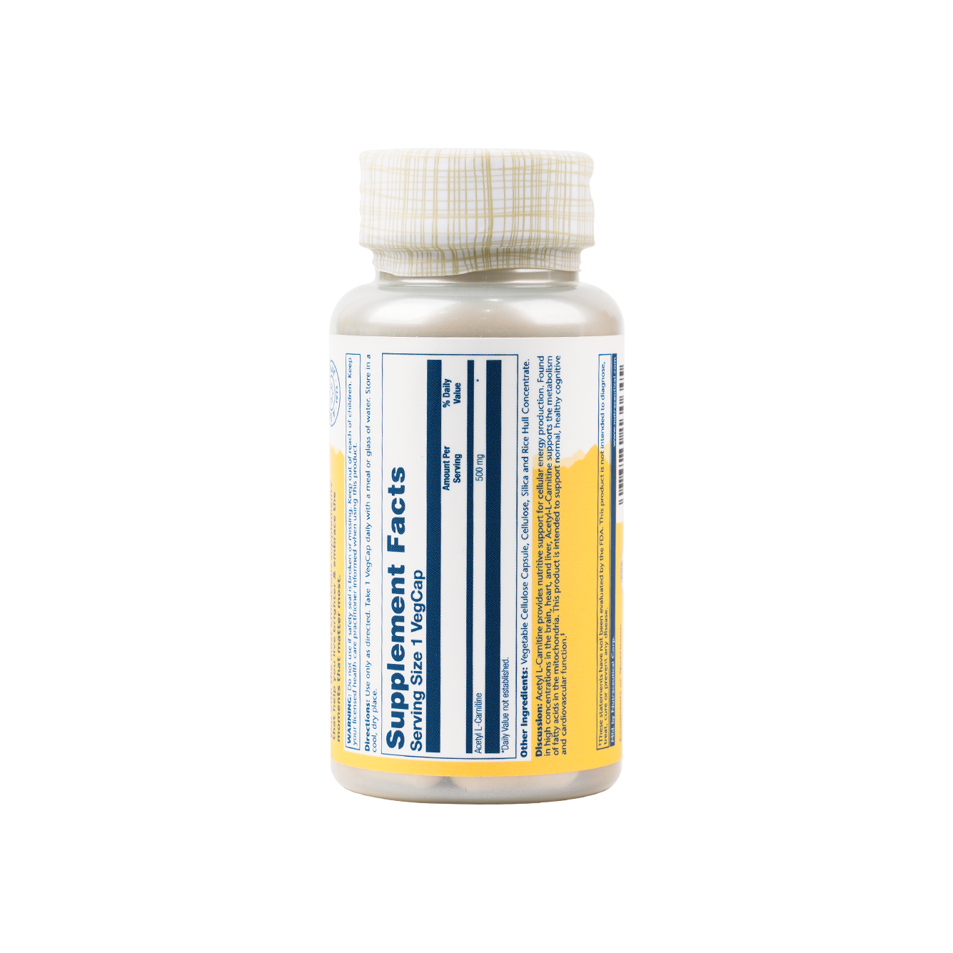 SOLARAY ACETYL L-CARNITINE 500MG 30 VEGCAPS