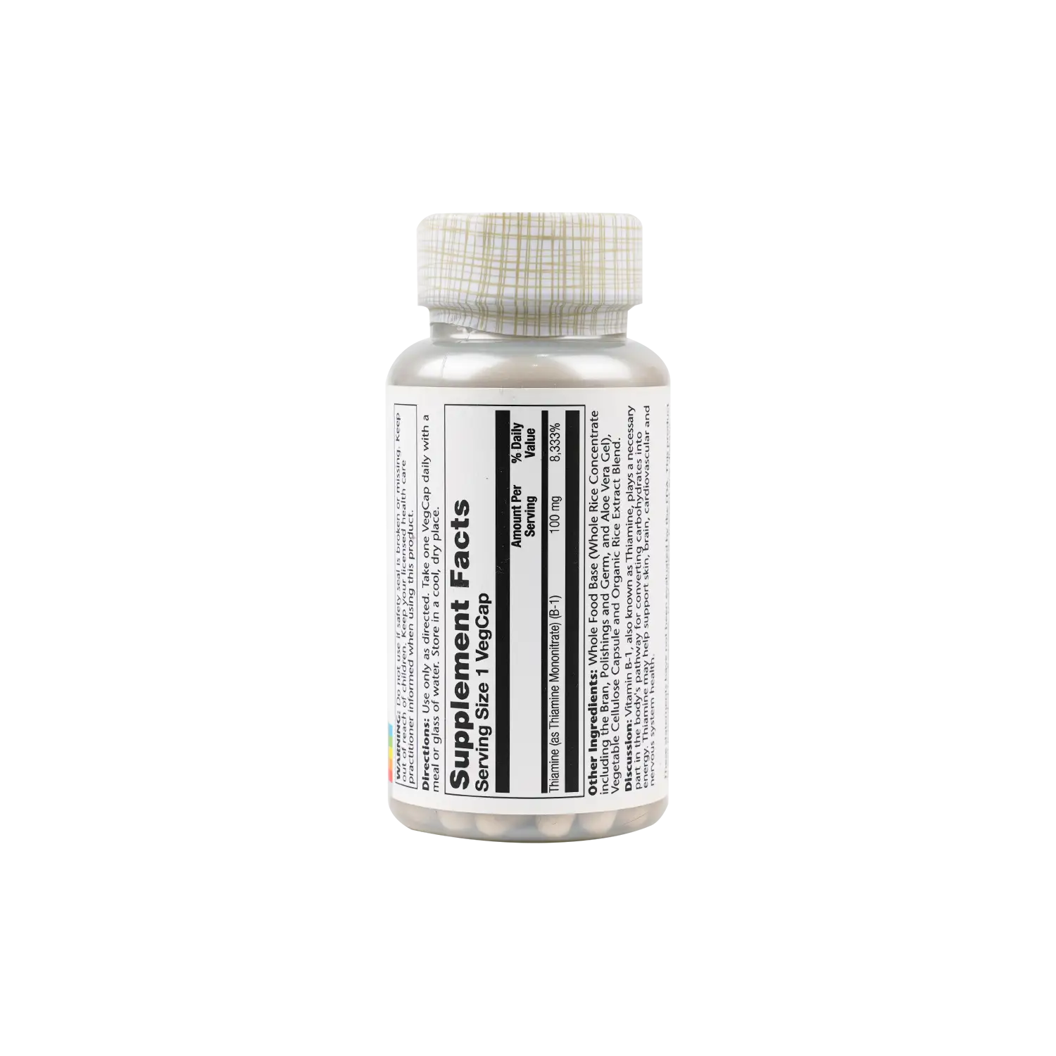 SOLARAY VITAMIN B-1 100MG 100 VEGCAPS