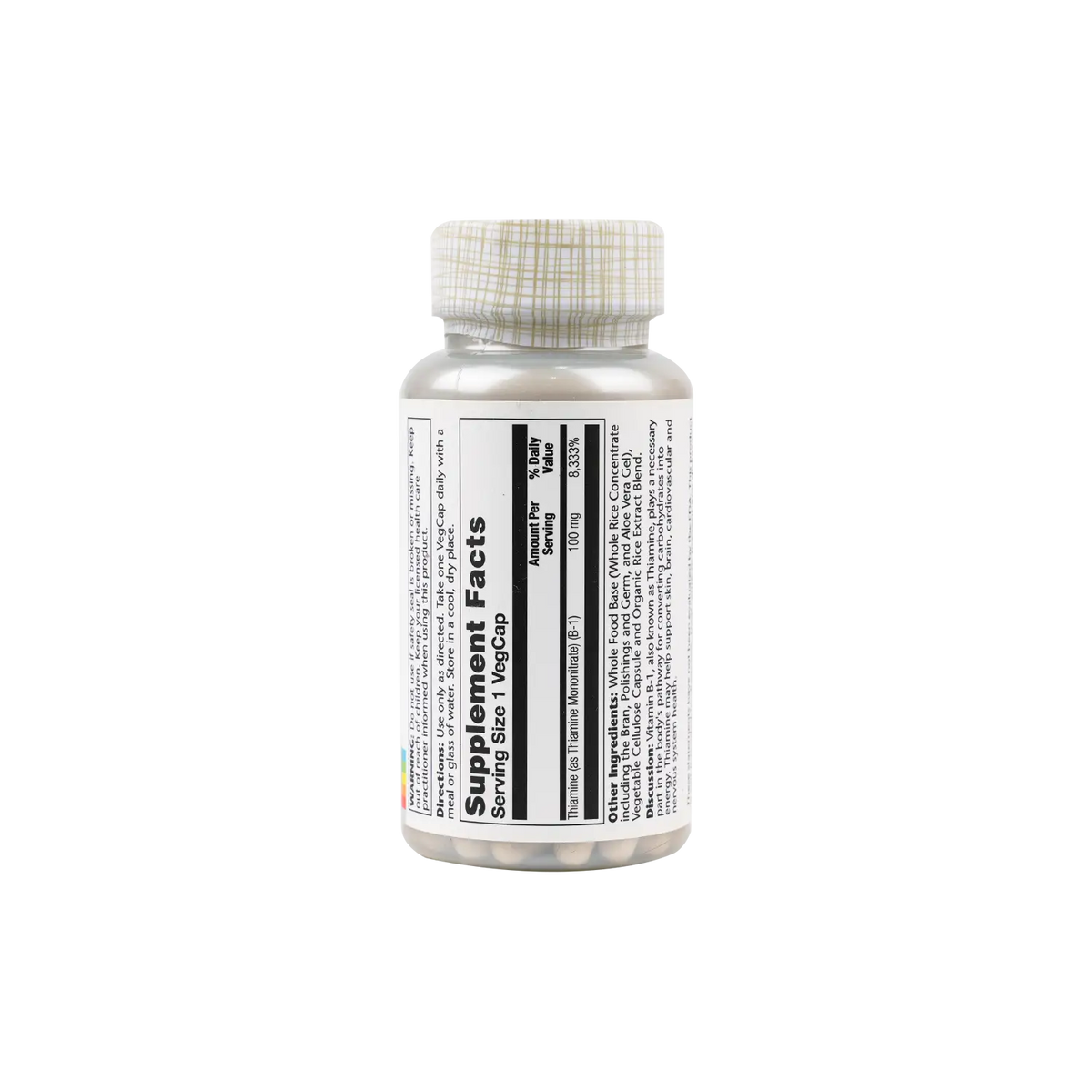 50620-Solaray Vitamin B-1 100Mg 100 Vegcaps +1