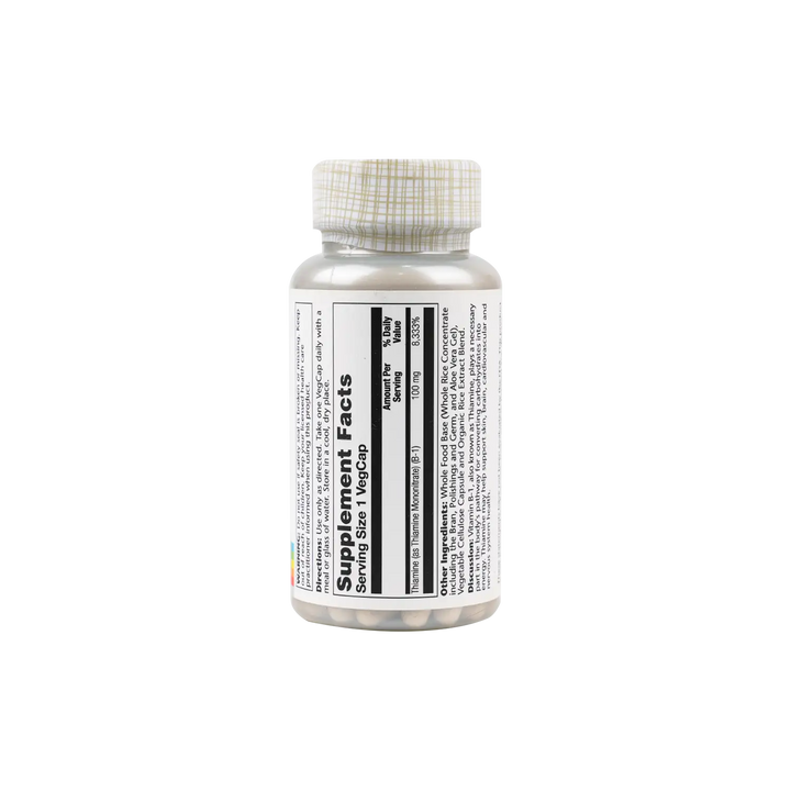 50620-Solaray Vitamin B-1 100Mg 100 Vegcaps +1