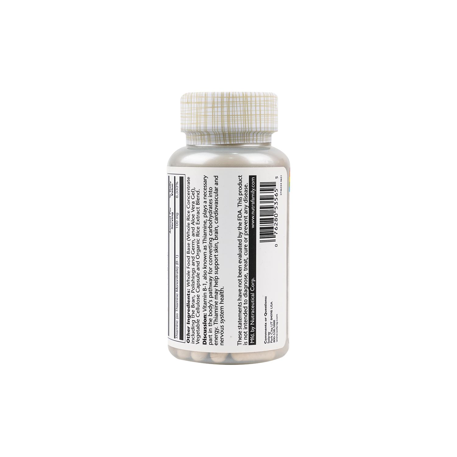 SOLARAY VITAMIN B-1 100MG 100 VEGCAPS