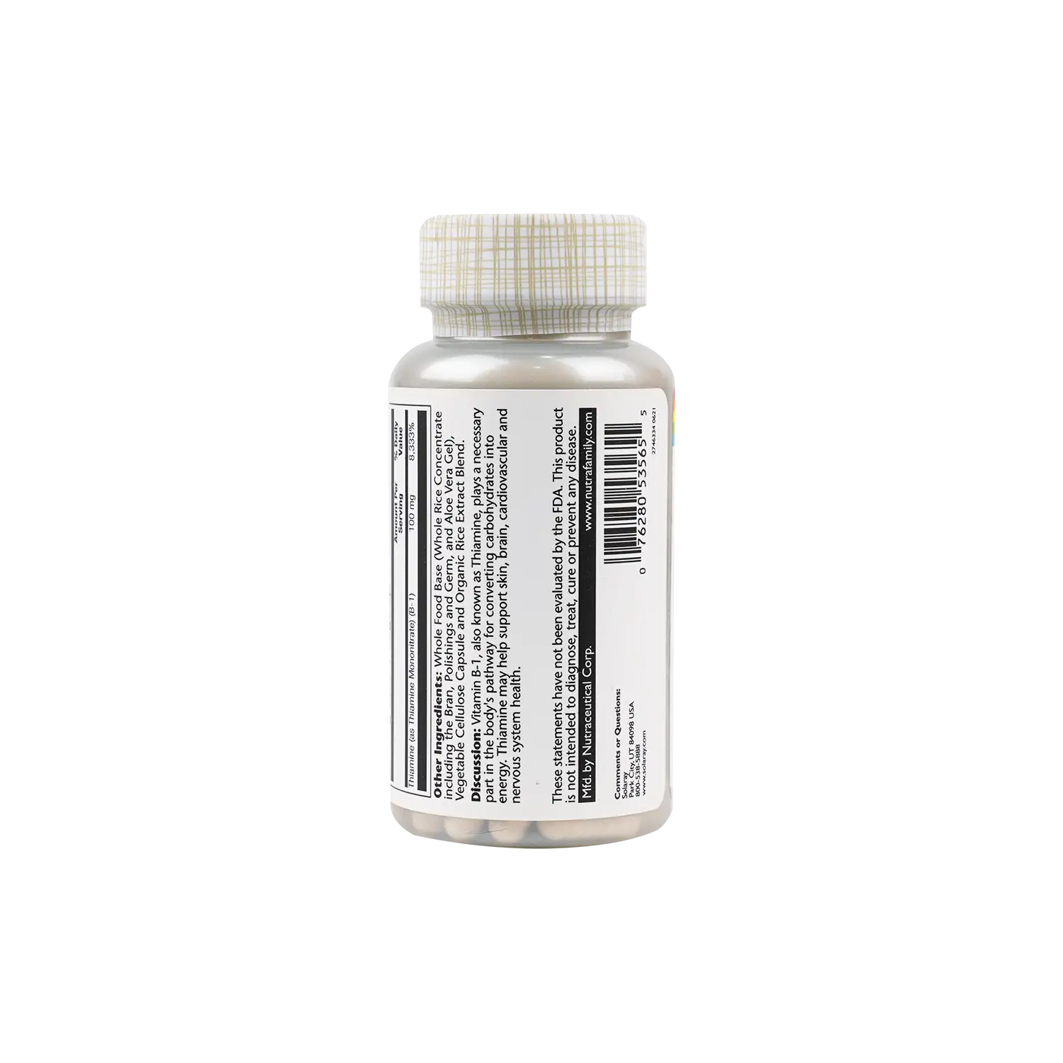 SOLARAY VITAMIN B-1 100MG 100 VEGCAPS