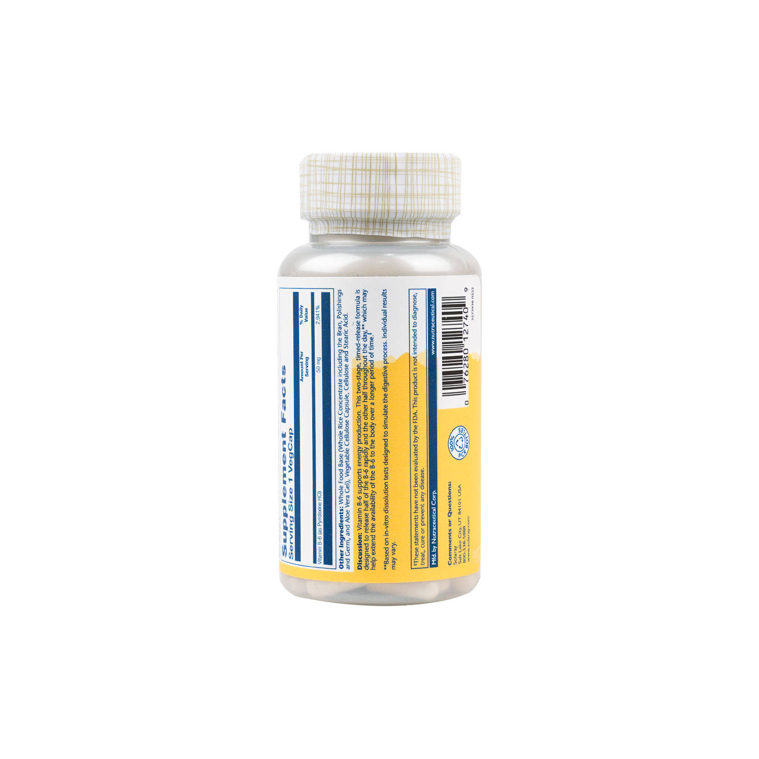 SOLARAY VITAMIN B-6 50 MG 60 VEGCAPS