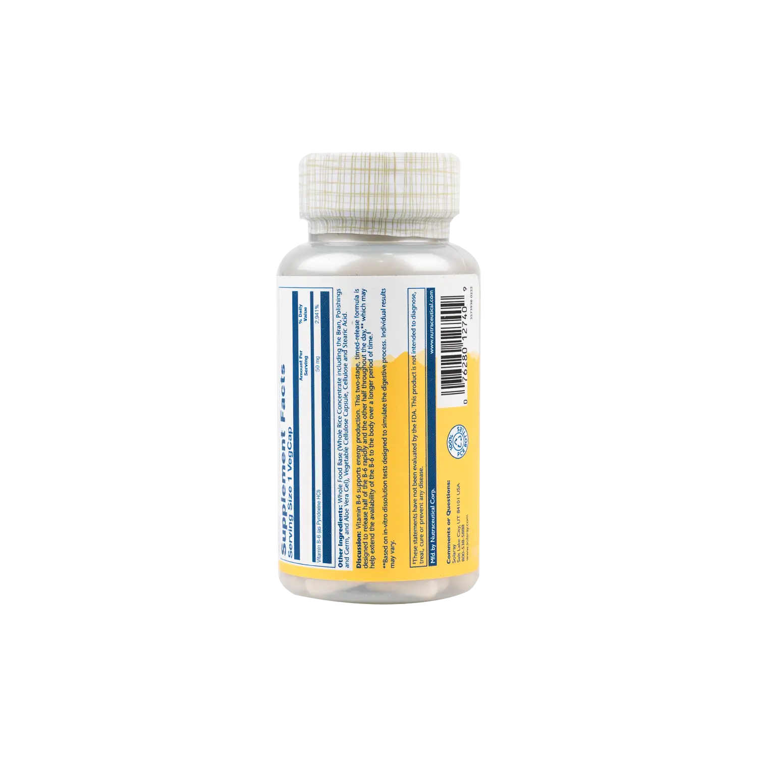 SOLARAY VITAMIN B-6 50 MG 60 VEGCAPS