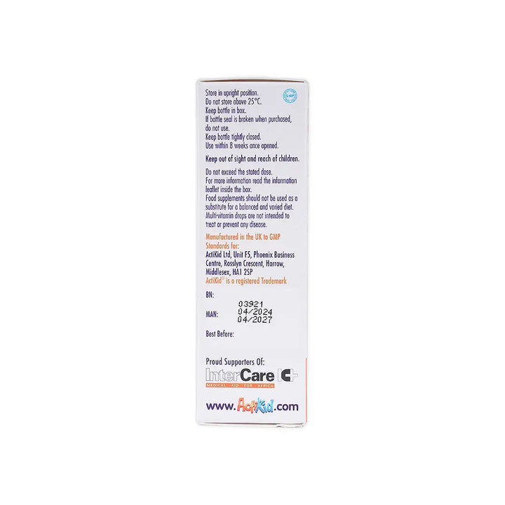 50623-Actikid Multi-Vitamin Drops 25Ml Orange Flavour +3