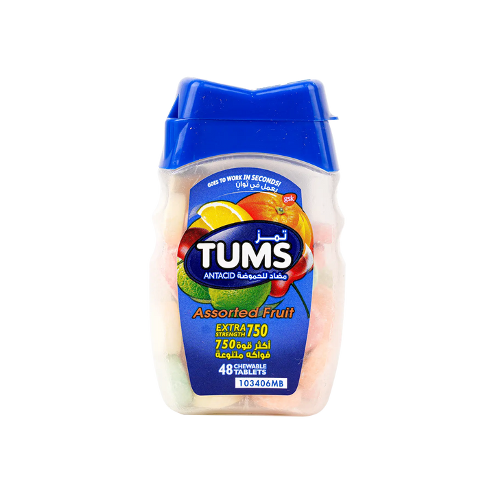 50652-Tums Antacid 48 Chewable Tablets -Assorted Fruit