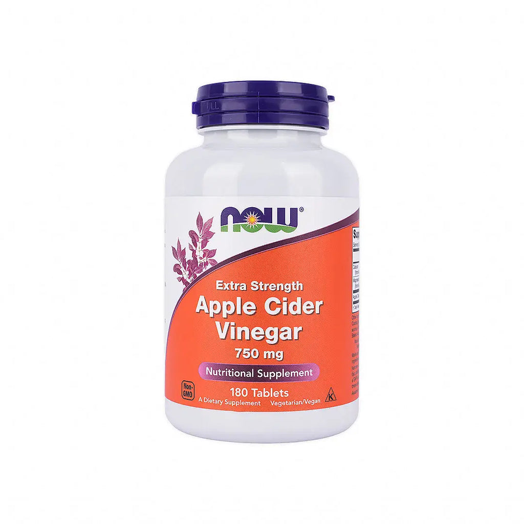 NOW Extra Strength Apple Cider Vinegar 750 Mg 180 Tablets