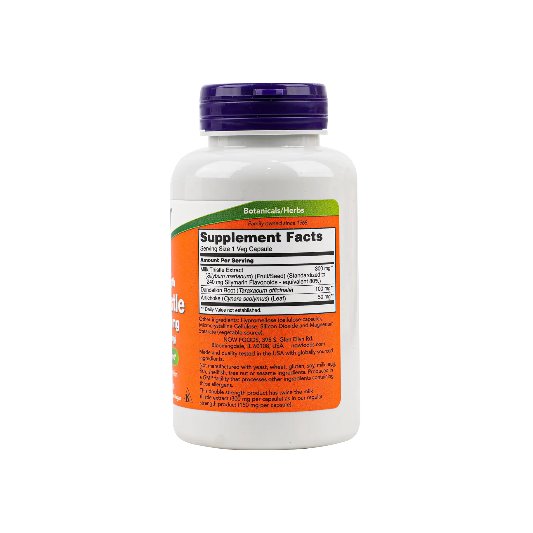NOW MILK THISTLE EXTRACT 300MG SILYMARIN(240MG) 100 VEG CAPS