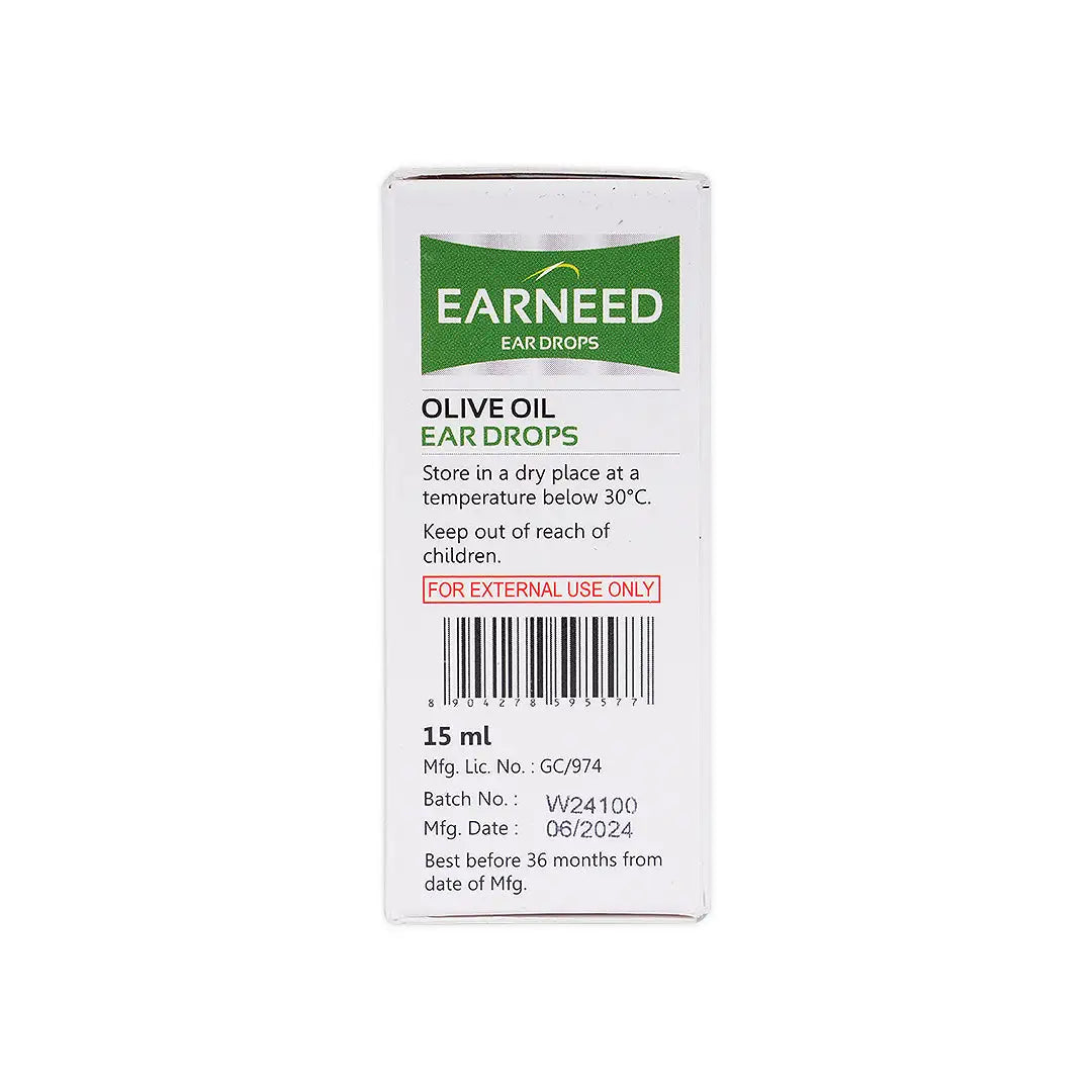 EARNEED OLIVE OIL EAR DROPS 15ML