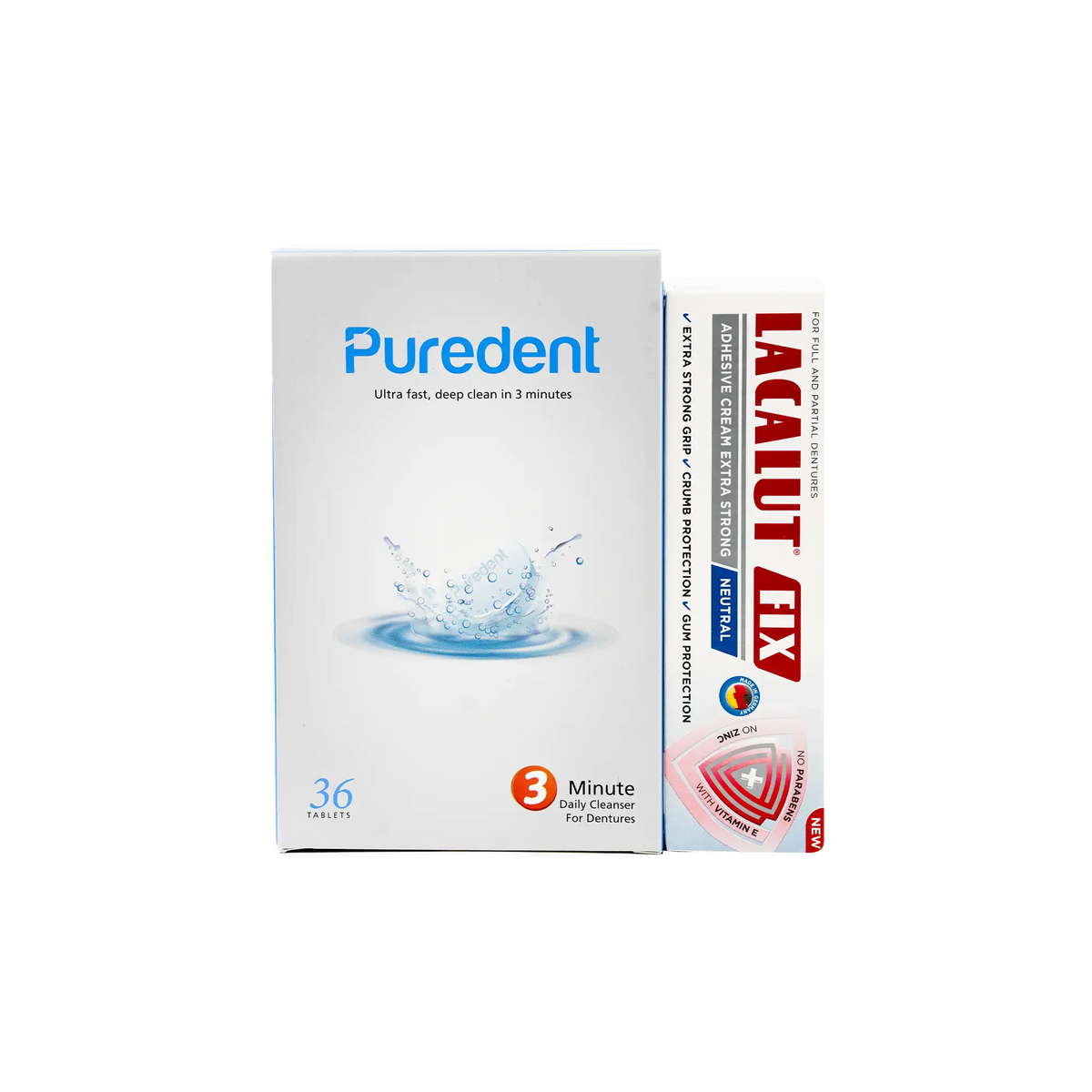 50705-Lacalut Fix Adhesive Cream+Puredent Cleaning Tablet Offer