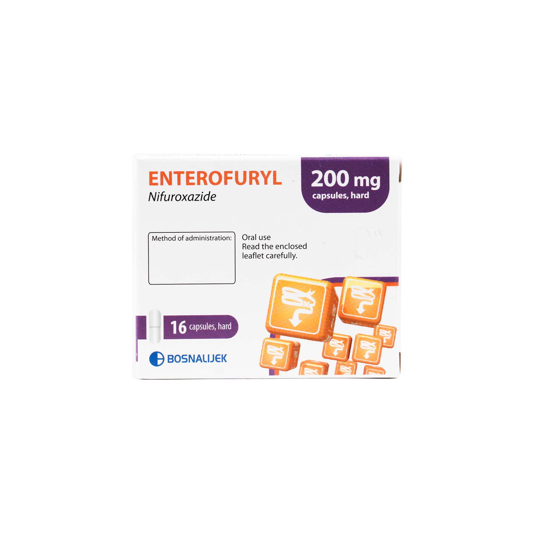 ENTEROFURYL 200MG/16 CAPSULES