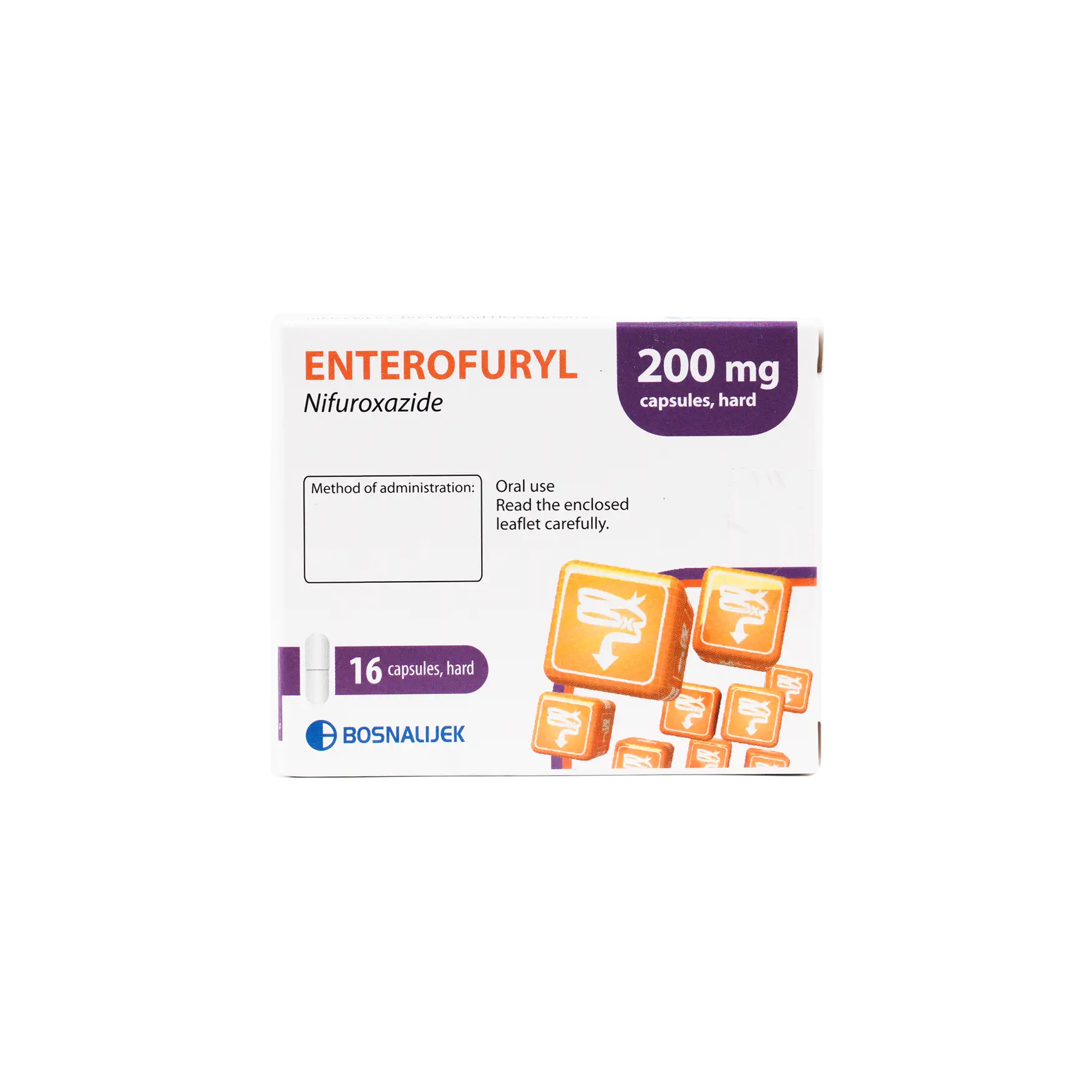 ENTEROFURYL 200MG/16 CAPSULES