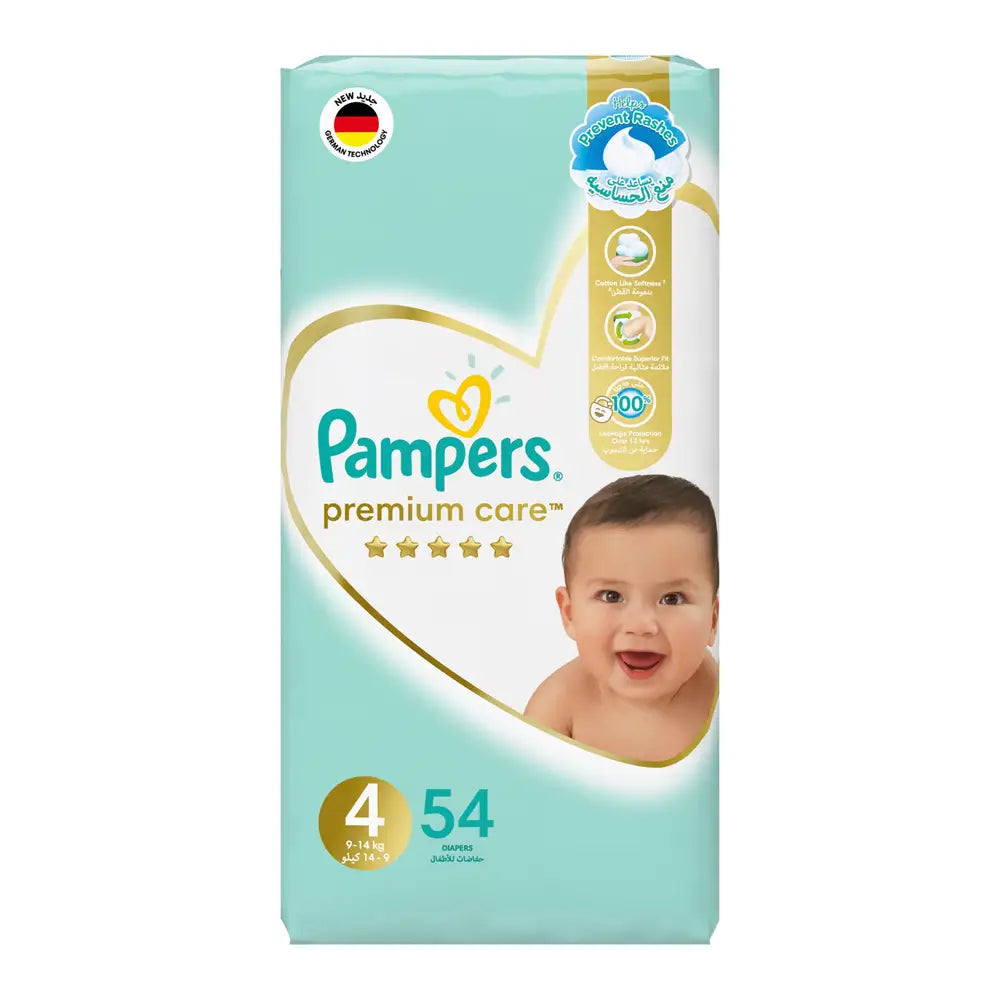 50733-Pampers Premium Protection No.4 (9-14Kg) 54Pcs
