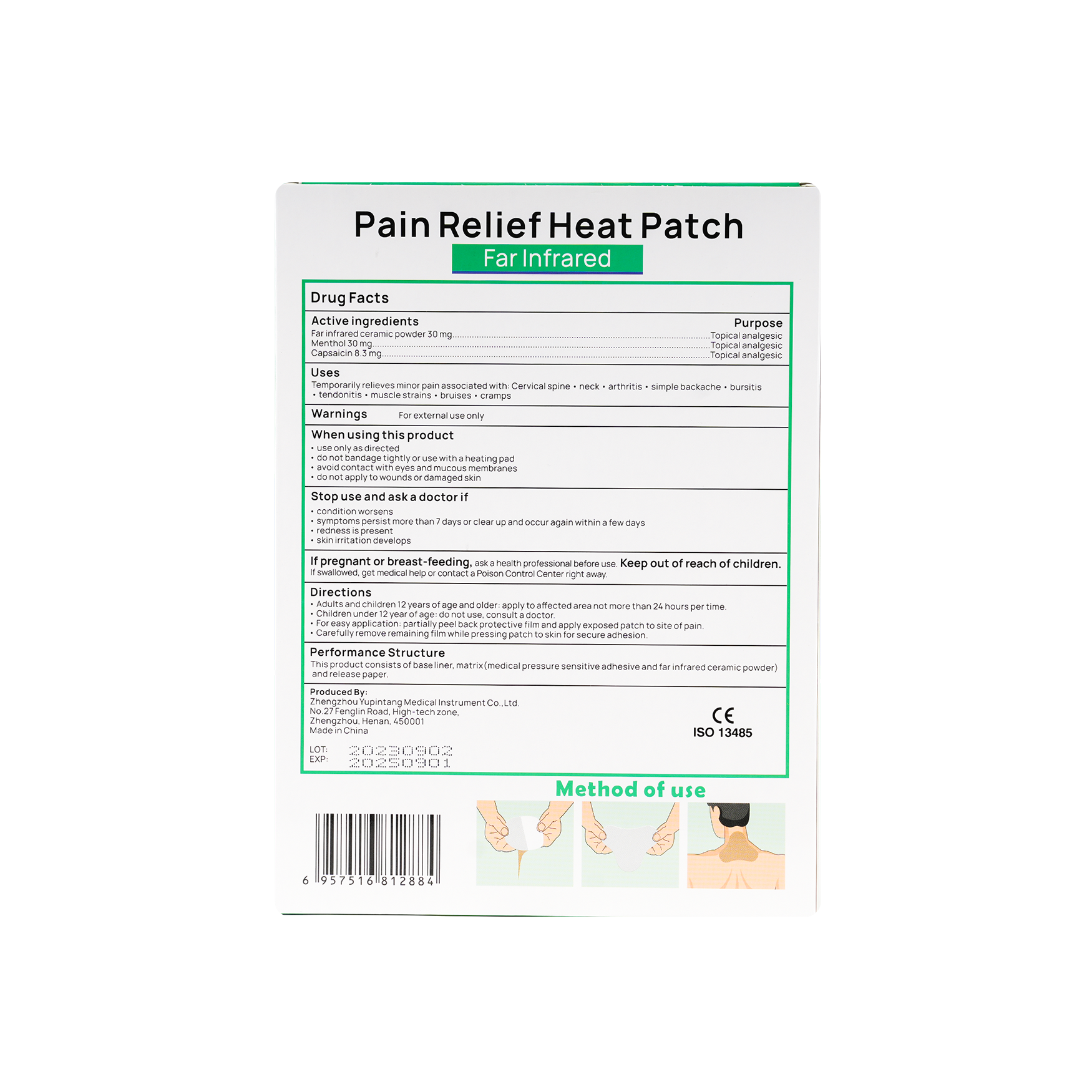 Enokon Pain Relief Heat Neck Patch 6pcs