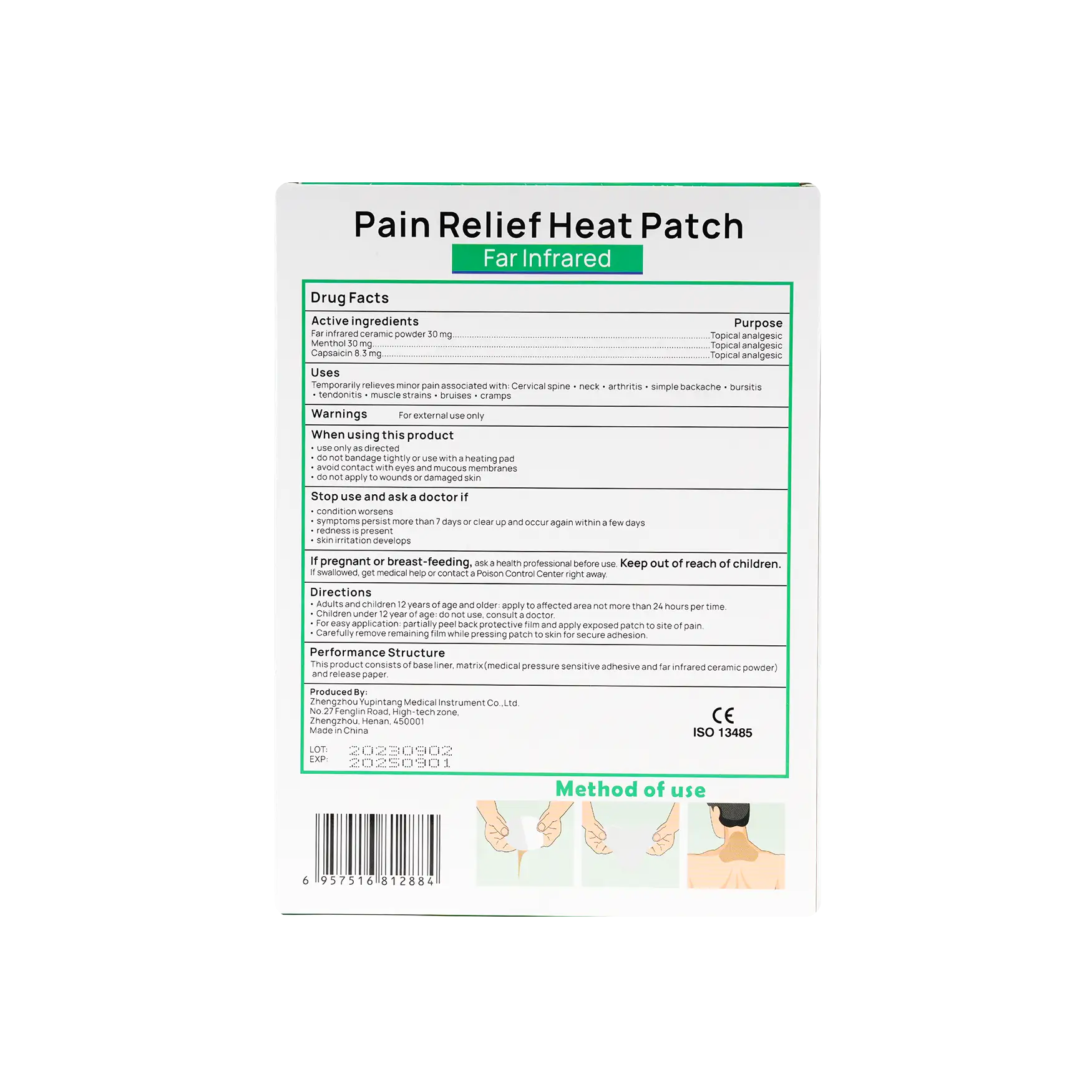 Enokon Pain Relief Heat Neck Patch 6pcs