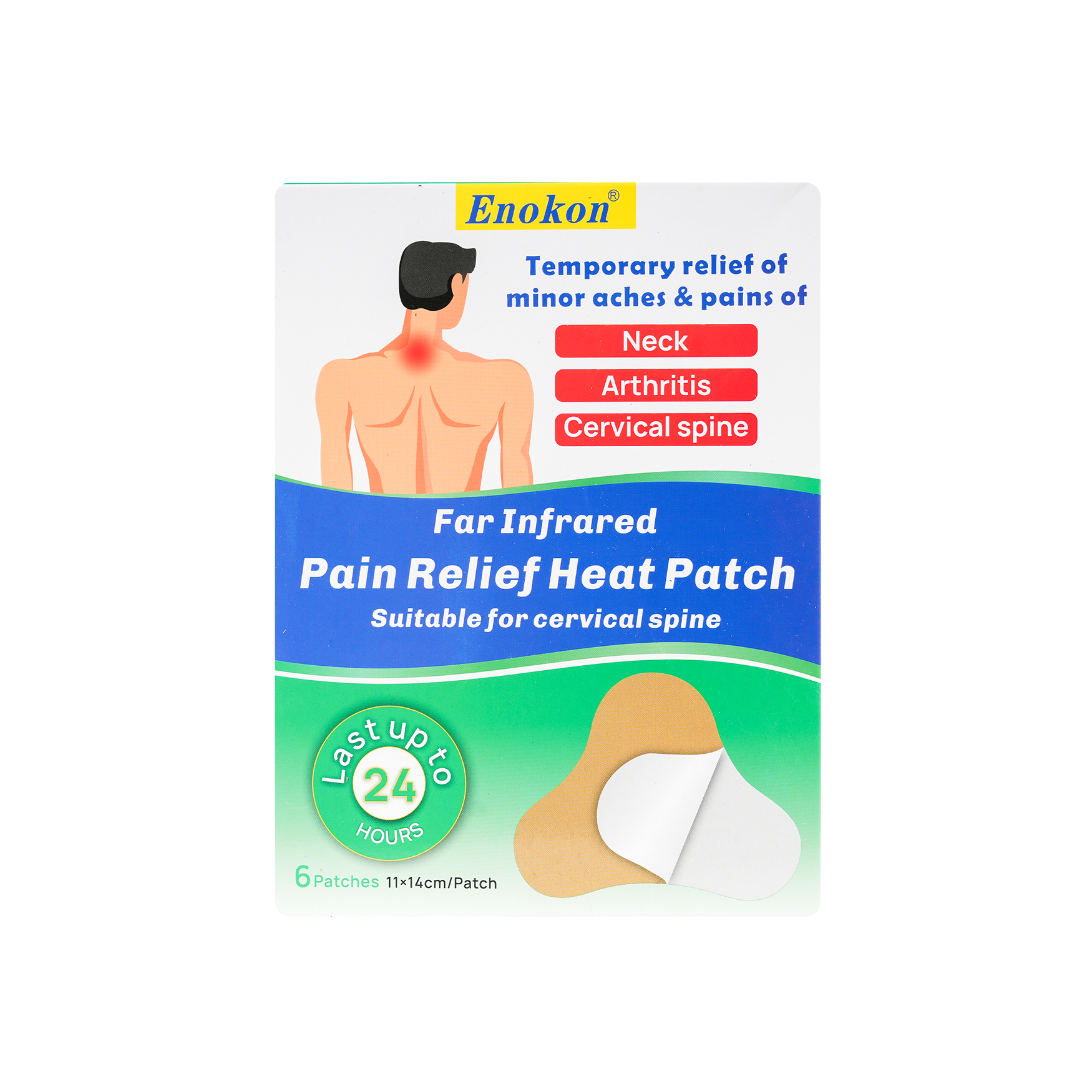 Enokon Pain Relief Heat Neck Patch 6pcs